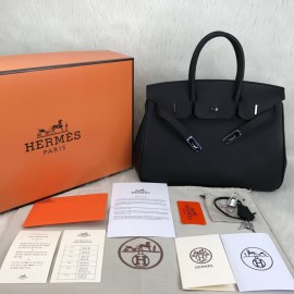 Hermes Birkin Genuine Leather Black 35 Cm