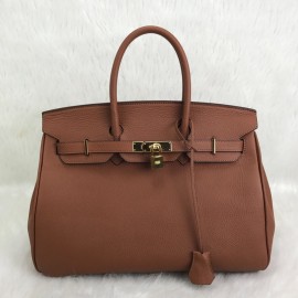 Hermes Birkin Genuine Leather Tan Color 35 Cm