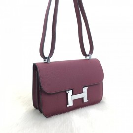 Hermes Costance Claret Red 24 Silver