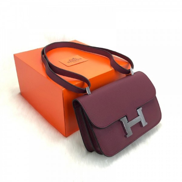 Hermes Costance Claret Red 24 Silver