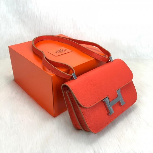 Hermes Costance Orange 24 Silver