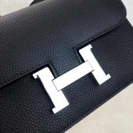 Hermes Costance Black 24 Silver