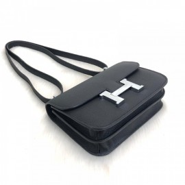 Hermes Costance Black 24 Silver