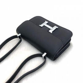 Hermes Costance Black 24 Silver