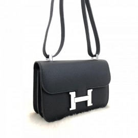 Hermes Costance Black 24 Silver