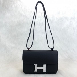 Hermes Costance Black 24 Silver