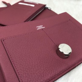 Hermes Dogon Wallet Damson Color