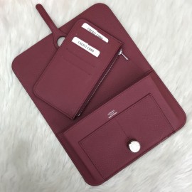 Hermes Dogon Wallet Damson Color