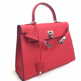 Hermes Kelly 32 Red Silver