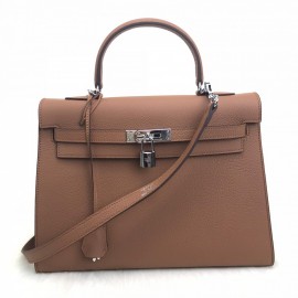 Hermes Kelly 32 Tan Color Silver