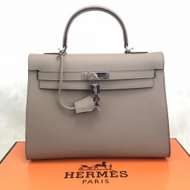 Hermes Kelly 32 Mink Silver