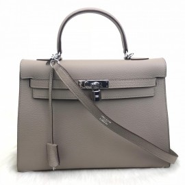 Hermes Kelly 32 Mink Silver