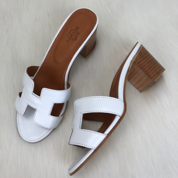 Hermes Oasis Sandals White