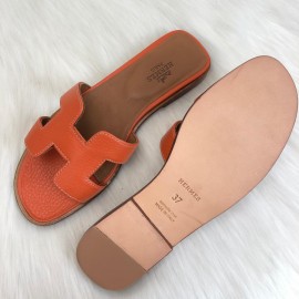 Hermes Oran Sandals Orange Slippers 