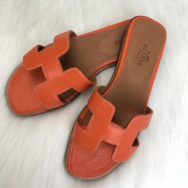 Hermes Oran Sandals Orange Slippers 