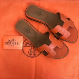 Hermes Oran Sandals Orange Slippers 