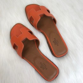 Hermes Oran Sandals Orange Slippers 