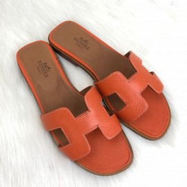 Hermes Oran Sandals Orange Slippers 