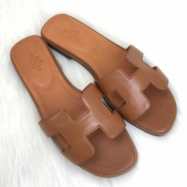 Hermes Oran Sandals Tan Color Slippers 