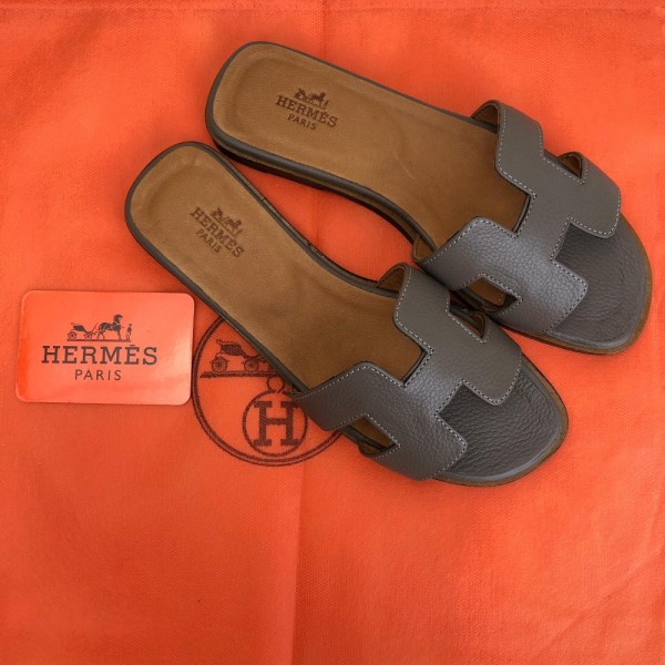 Hermes Oran Sandals Mink Slippers 