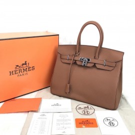 Hermes Birkin 35 100% genuine leather  Brown