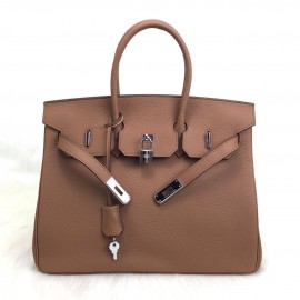 Hermes Birkin 35 100% genuine leather  Brown