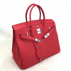 Hermes Birkin 35 100% genuine leather  Red