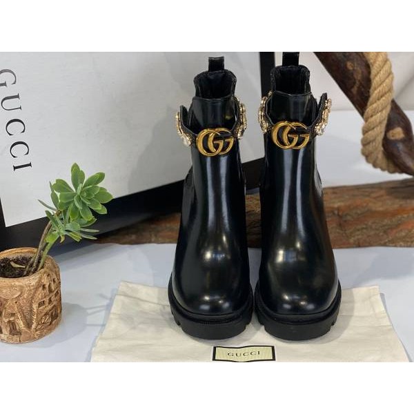 Gucci Chelsea Crystal belt boots 