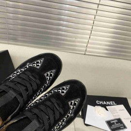 Chanel Trainers Velvet & Embroidery in Black