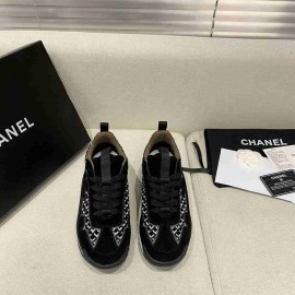 Chanel Trainers Velvet & Embroidery in Black