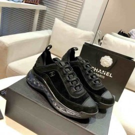 İthal Chanel CC Logo Velvet & Calfskin Sneaker