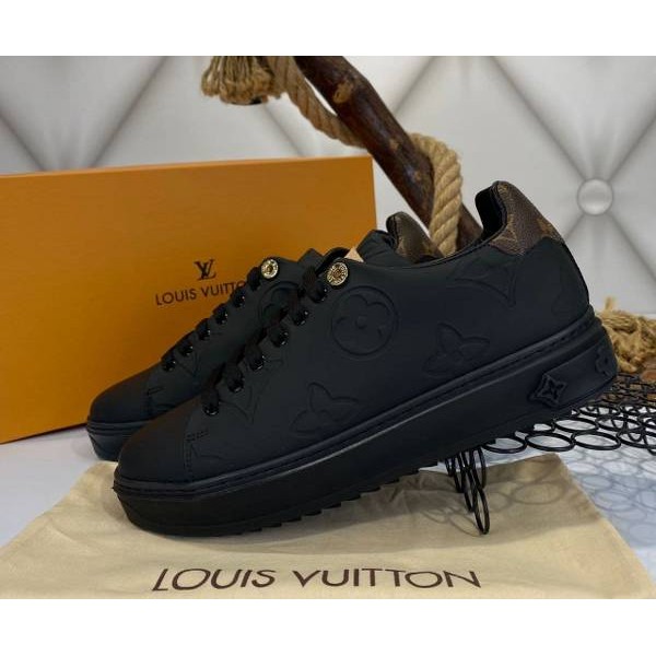 Louis Vuitton time out matte leather sneakers