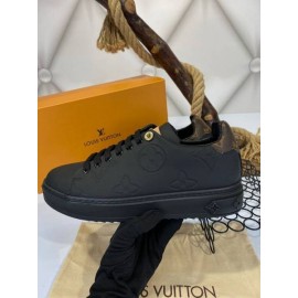 Louis Vuitton time out matte leather sneakers