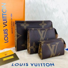 Louis Vuitton Toiletry Pouch brown big text