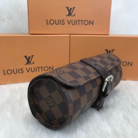 Louis Vuitton 3Watch Case Watch Box Brown Checkered 