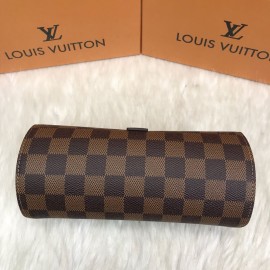 Louis Vuitton 3Watch Case Watch Box Brown Checkered 