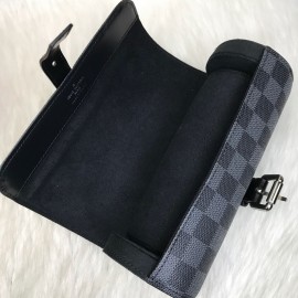 Louis Vuitton 3Watch Case Watch Box Black Checkered 