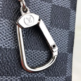 Louis Vuitton KeyPouch Genuine Leather Keychain Black Frm