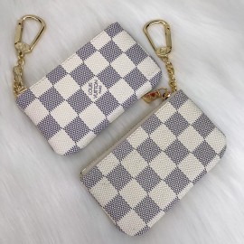 Louis Vuitton KeyPouch Genuine Leather Keychain white FRM