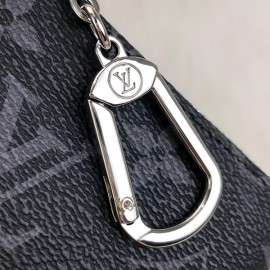 Louis Vuitton KeyPouch genuine leather keychain  Black with logo