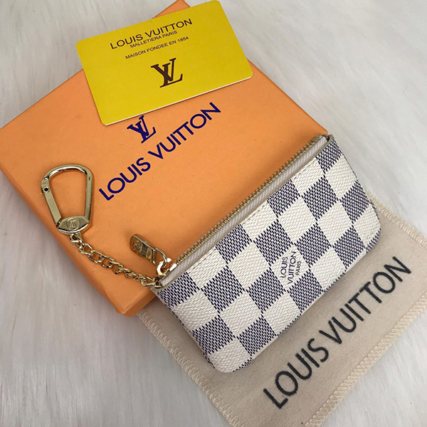 Louis Vuitton KeyPouch Genuine Leather Keychain white FRM