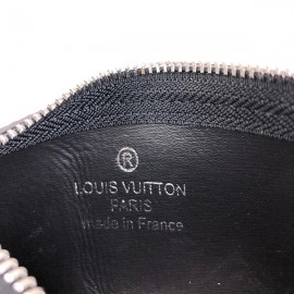 Louis Vuitton KeyPouch genuine leather keychain  Black with logo