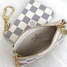 Louis Vuitton KeyPouch Genuine Leather Keychain white FRM