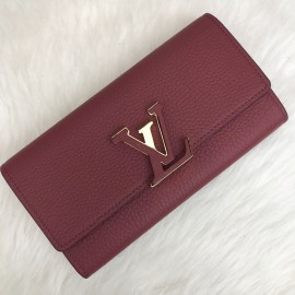 Louis Vuitton Capucines Wallet Claret Red