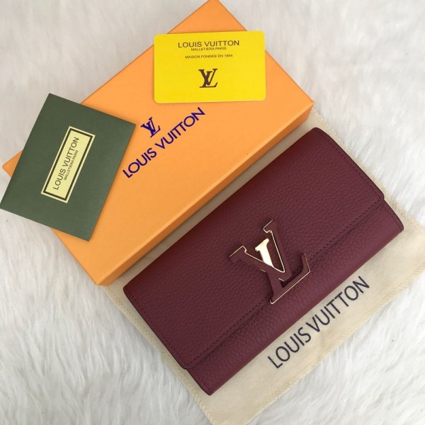 Louis Vuitton Capucines Wallet Claret Red