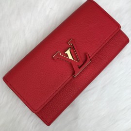 Louis Vuitton Capucines Wallet Red