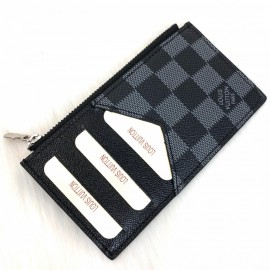 Louis Vuitton Coin Holder Black Checkered/Damier