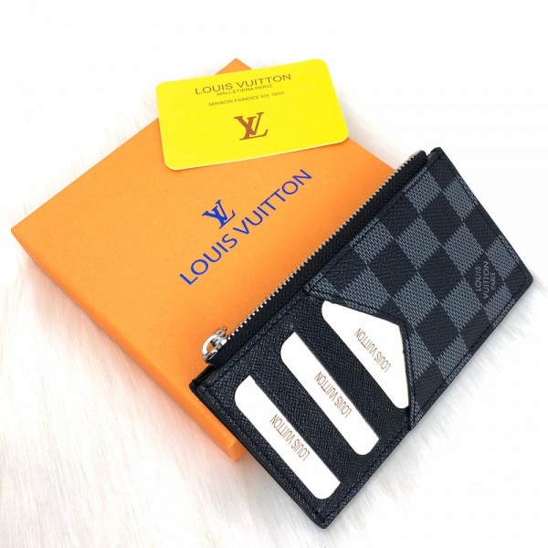 Louis Vuitton Coin Holder Black Checkered/Damier