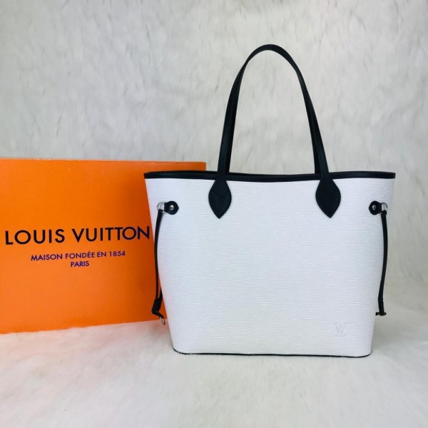 Louis Vuitton Epi Neverfull White Black