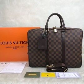 Louis Vuitton Briefcase Porte Voyage Brown Checkered/Damier